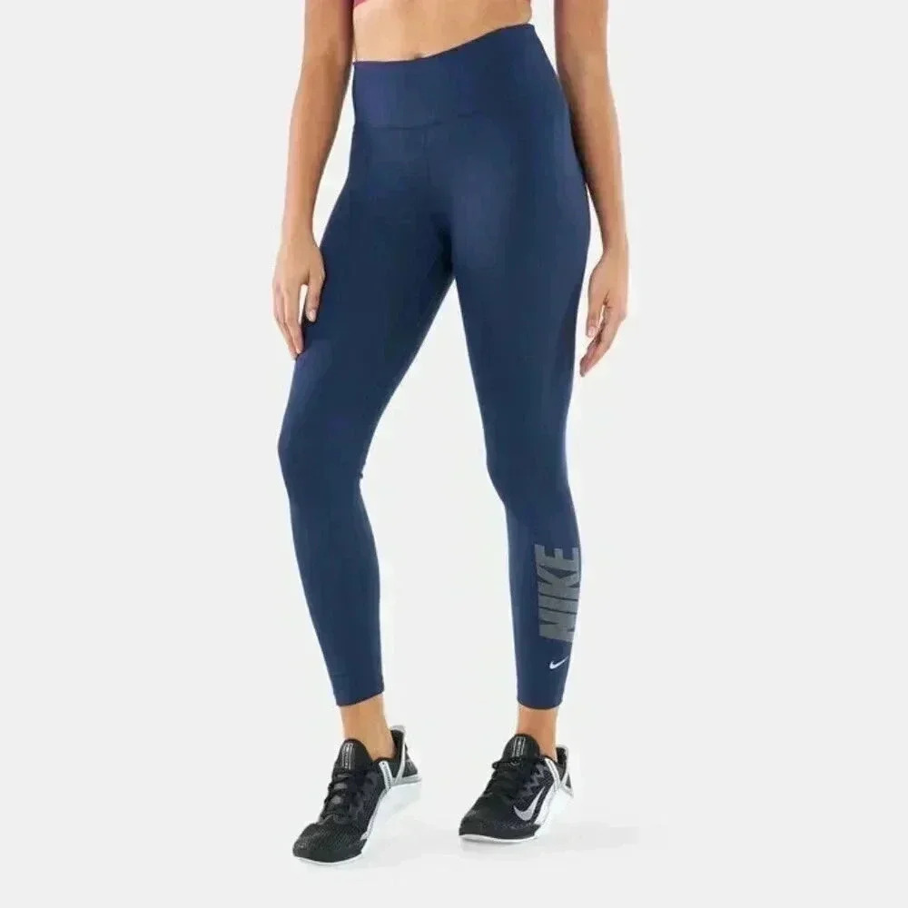 Nike dri Fit One Navy Blue 7/8 Leggings.